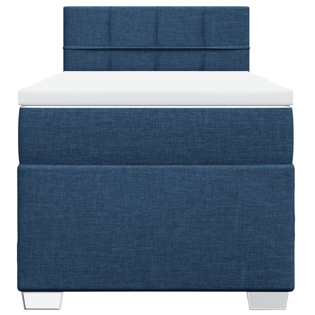 Sommier à lattes de lit avec matelas Bleu 100x200 cm Tissu - XIOS