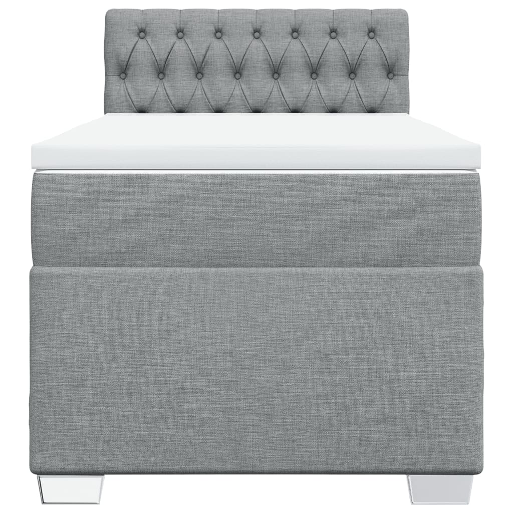Sommier à lattes de lit avec matelas Gris clair 100x200cm Tissu - XIOS