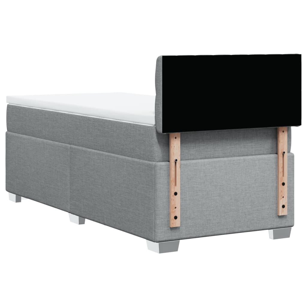 Sommier à lattes de lit avec matelas Gris clair 100x200cm Tissu - XIOS