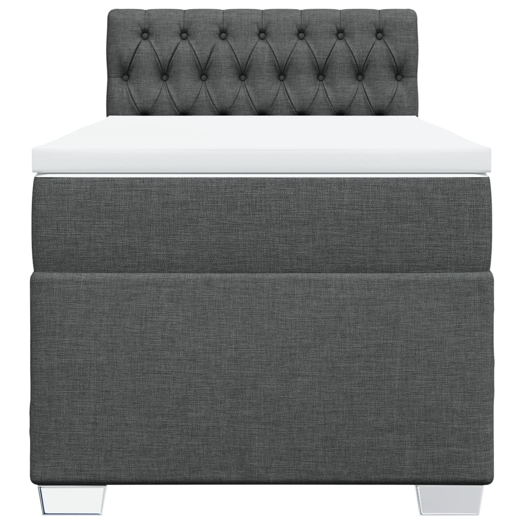 Sommier à lattes de lit avec matelas Gris foncé 100x200cm Tissu - XIOS