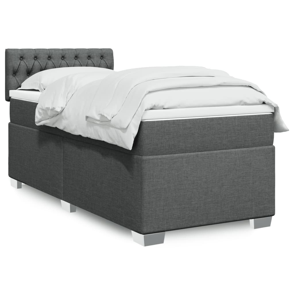 Sommier à lattes de lit avec matelas Gris foncé 100x200cm Tissu - XIOS