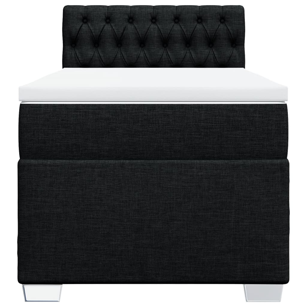 Sommier à lattes de lit avec matelas Noir 100x200 cm Tissu - XIOS