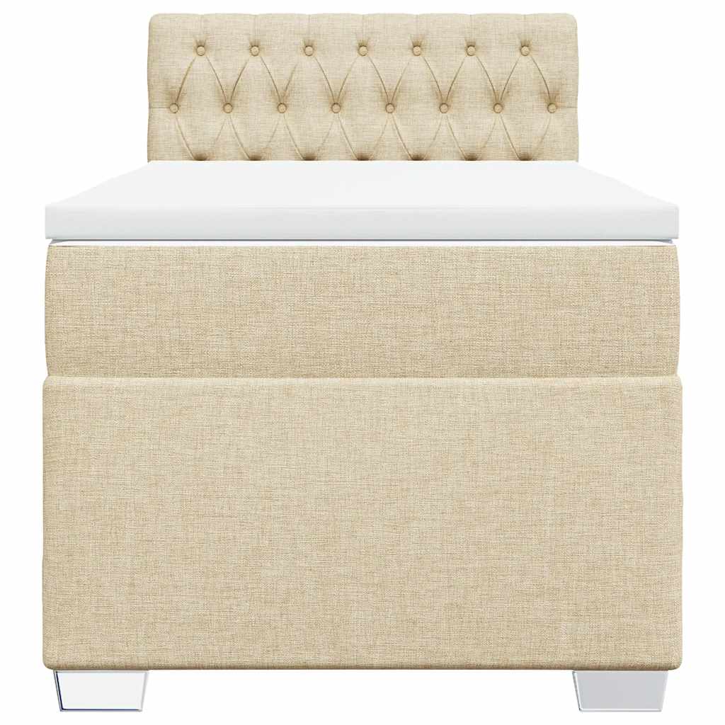 Sommier à lattes de lit avec matelas Crème 100x200 cm Tissu - XIOS