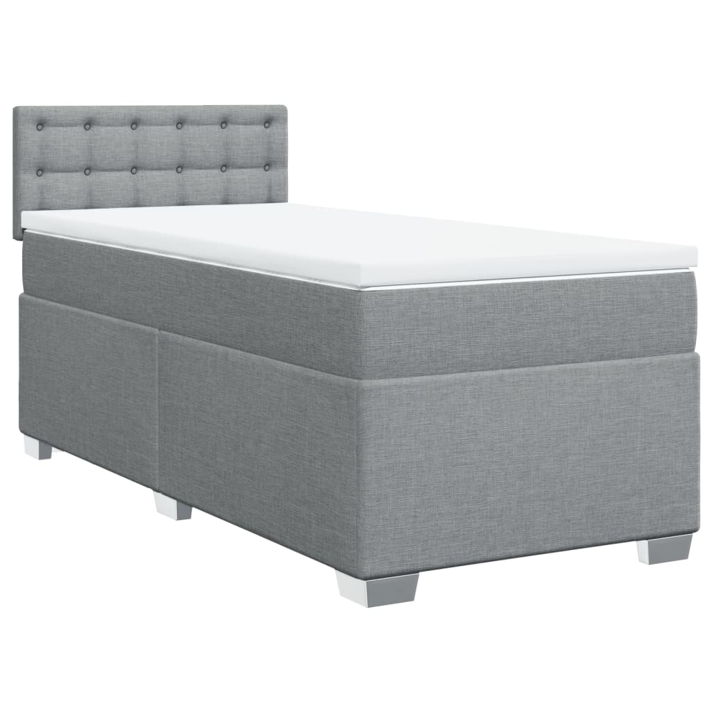Sommier à lattes de lit avec matelas Gris clair 100x200cm Tissu - XIOS