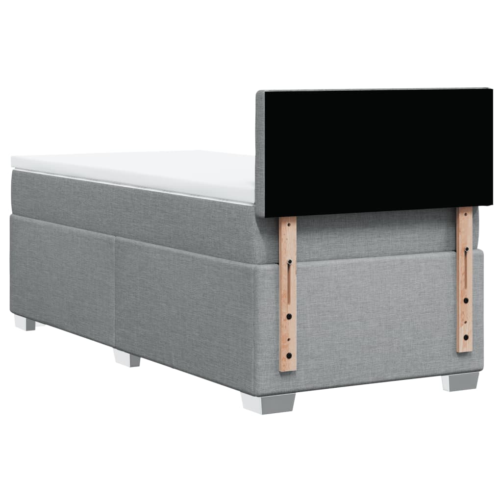 Sommier à lattes de lit avec matelas Gris clair 100x200cm Tissu - XIOS