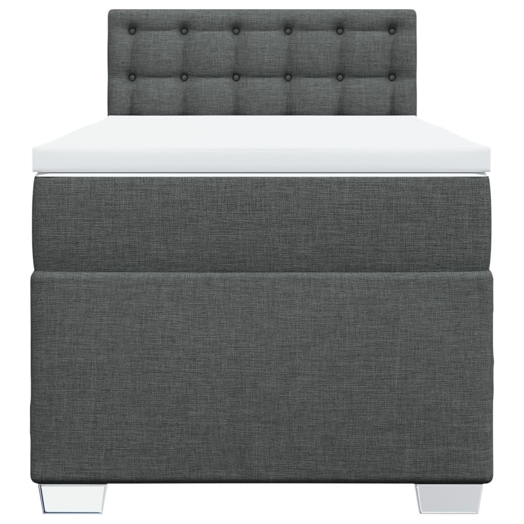 Sommier à lattes de lit avec matelas Gris foncé 100x200cm Tissu - XIOS