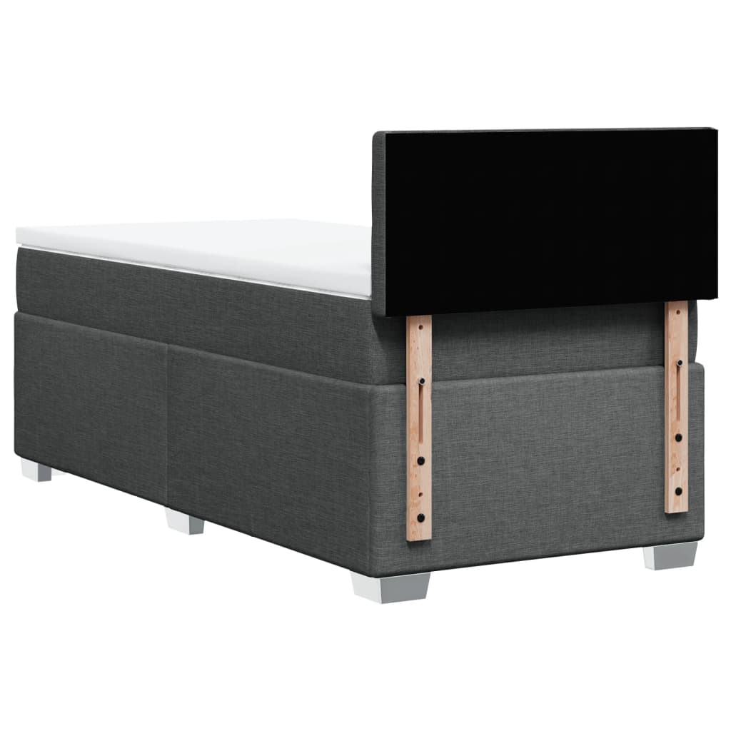 Sommier à lattes de lit avec matelas Gris foncé 100x200cm Tissu - XIOS