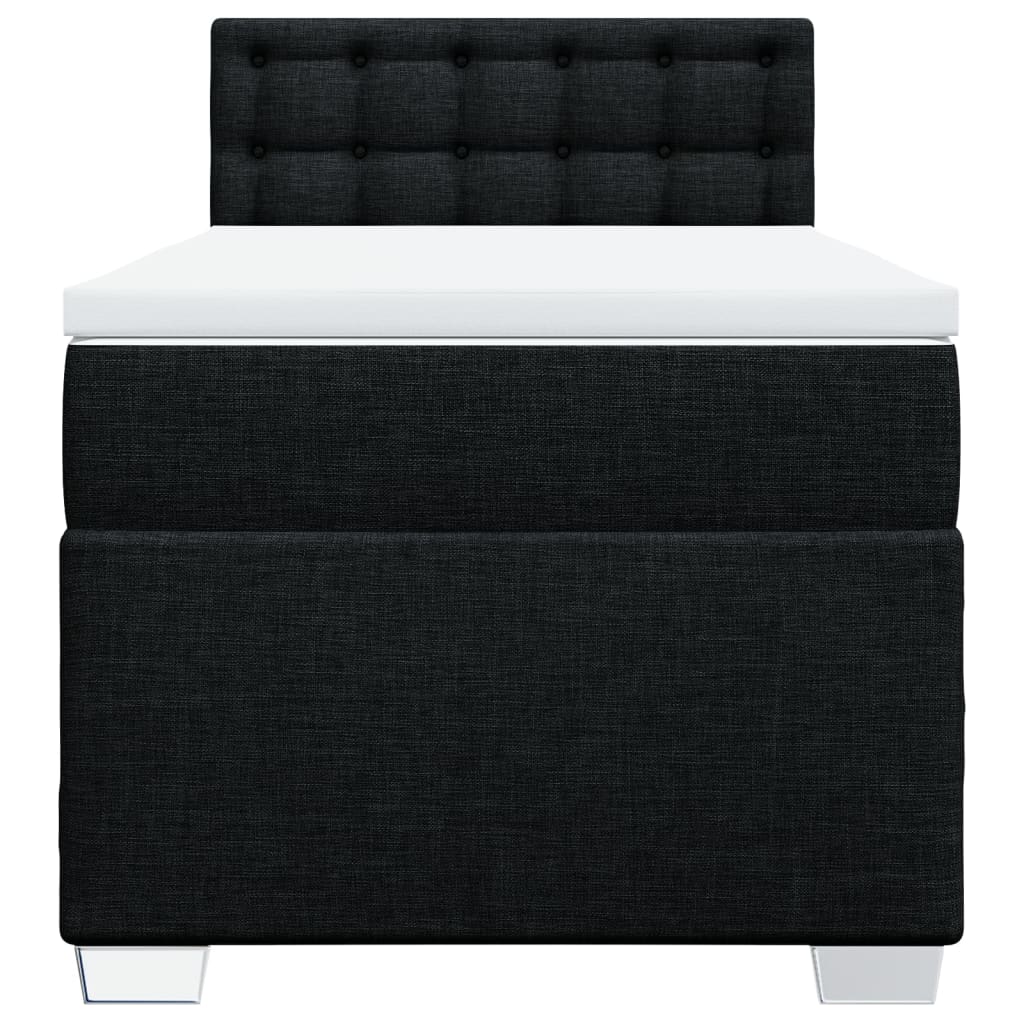 Sommier à lattes de lit avec matelas Noir 100x200 cm Tissu - XIOS