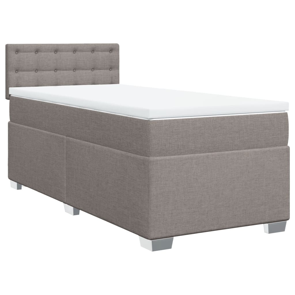 Sommier à lattes de lit avec matelas Taupe 100x200 cm Tissu - XIOS