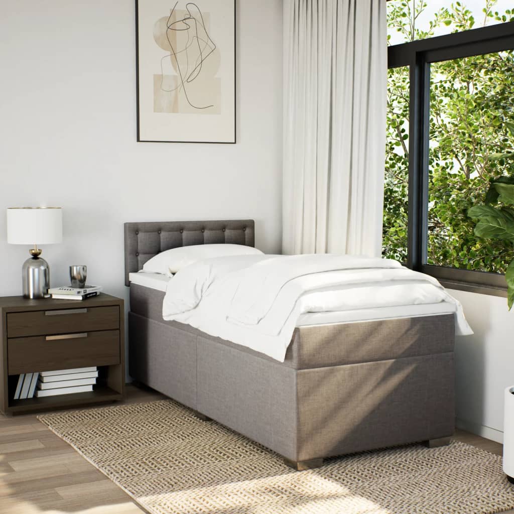 Sommier à lattes de lit avec matelas Taupe 100x200 cm Tissu - XIOS