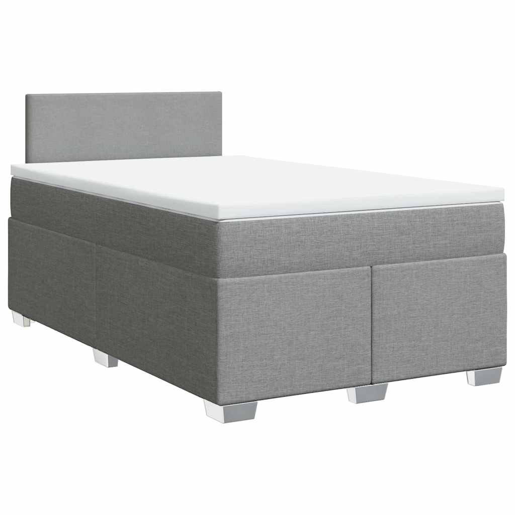 Sommier à lattes de lit et matelas gris clair 120x190 cm tissu - XIOS