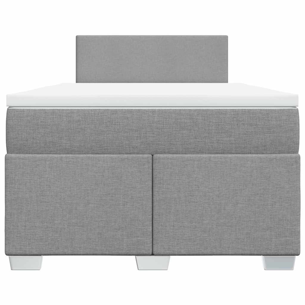 Sommier à lattes de lit et matelas gris clair 120x190 cm tissu - XIOS
