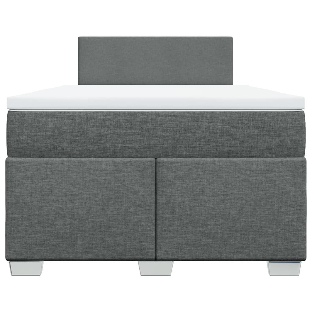 Sommier à lattes de lit avec matelas gris foncé 120x190cm tissu - XIOS