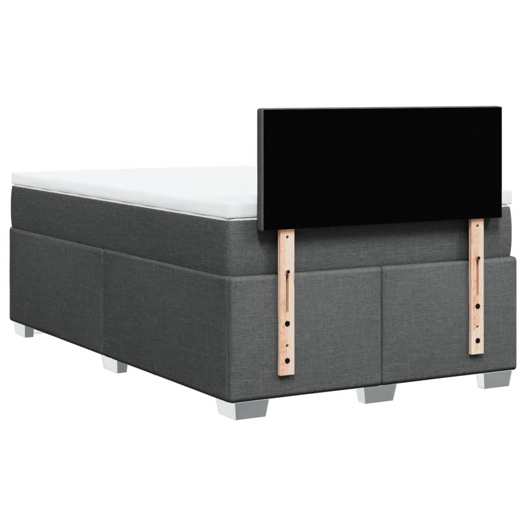 Sommier à lattes de lit avec matelas gris foncé 120x190cm tissu - XIOS