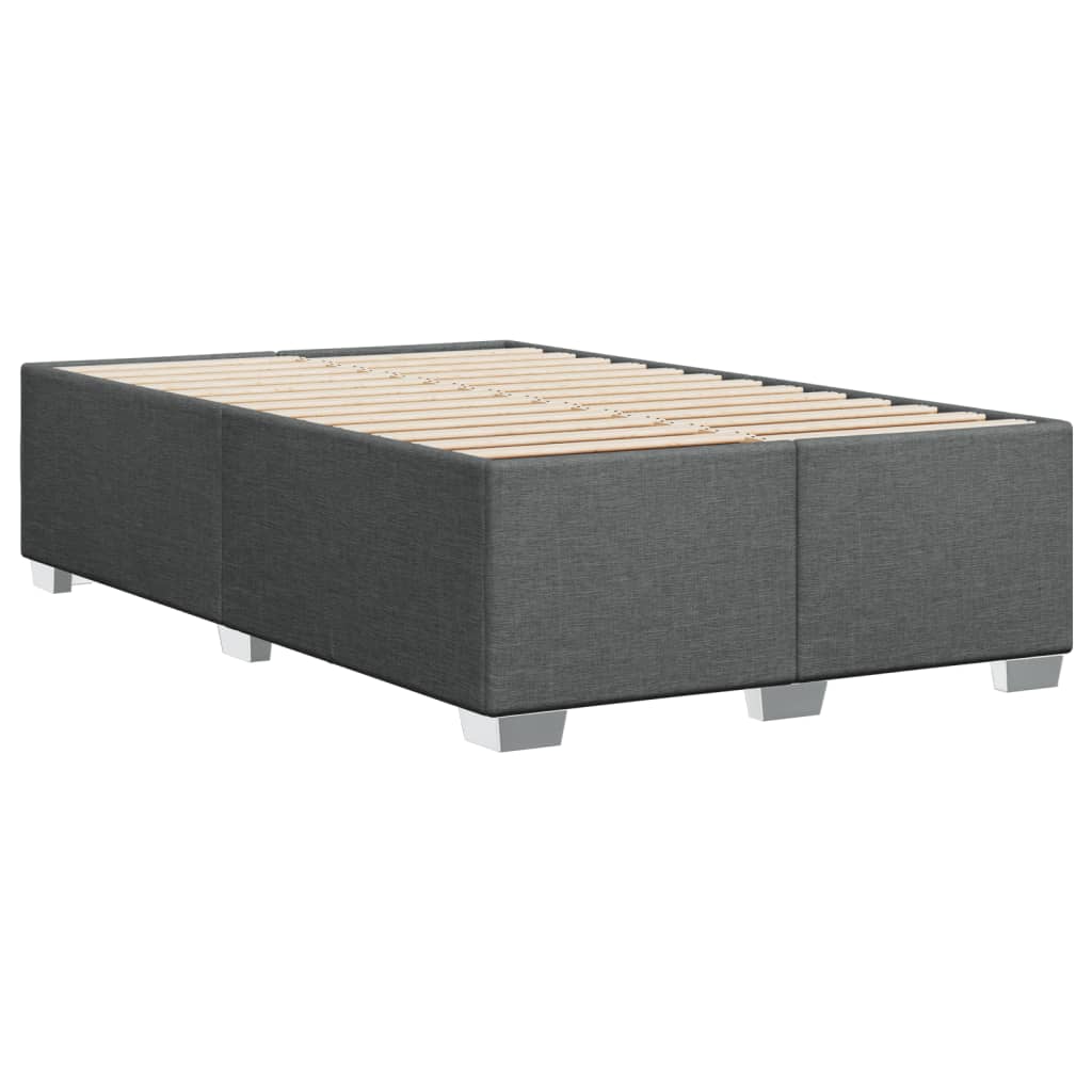 Sommier à lattes de lit avec matelas gris foncé 120x190cm tissu - XIOS