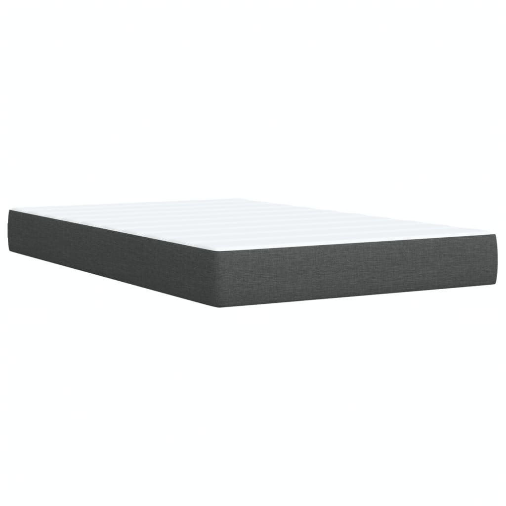 Sommier à lattes de lit avec matelas gris foncé 120x190cm tissu - XIOS