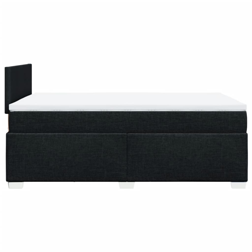 Sommier à lattes de lit avec matelas noir 120x190 cm tissu - XIOS