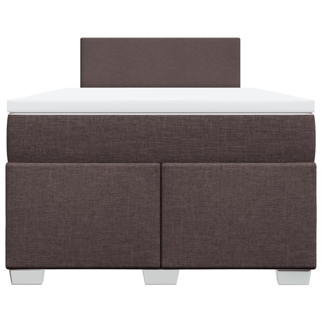 Sommier à lattes de lit et matelas marron foncé 120x190cm tissu - XIOS