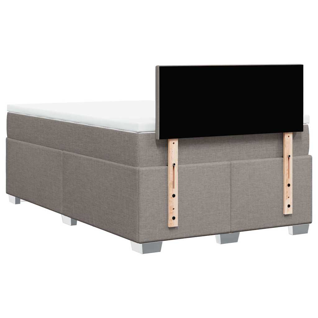 Sommier à lattes de lit avec matelas taupe 120x190 cm tissu - XIOS