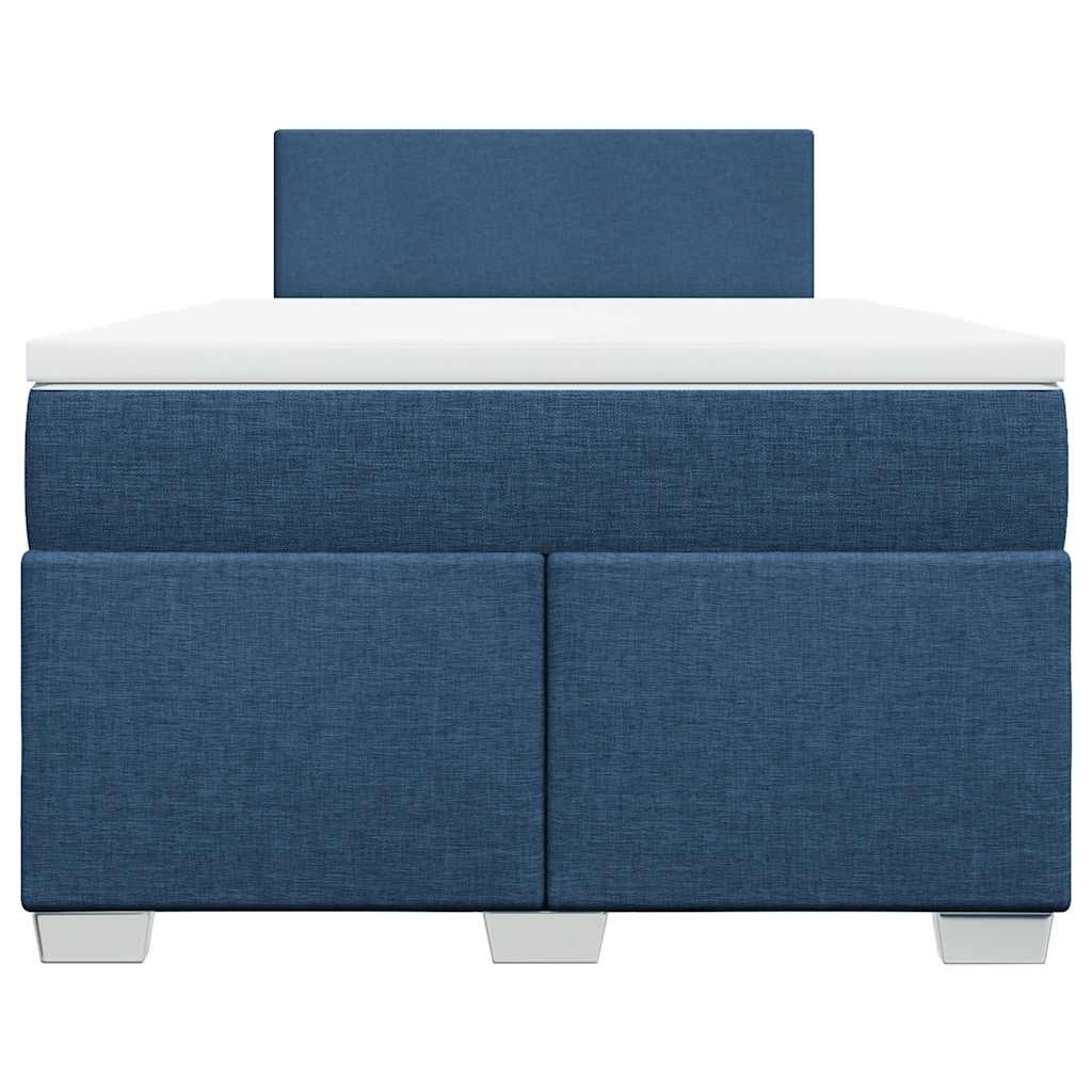 Sommier à lattes de lit avec matelas bleu 120x190 cm tissu - XIOS