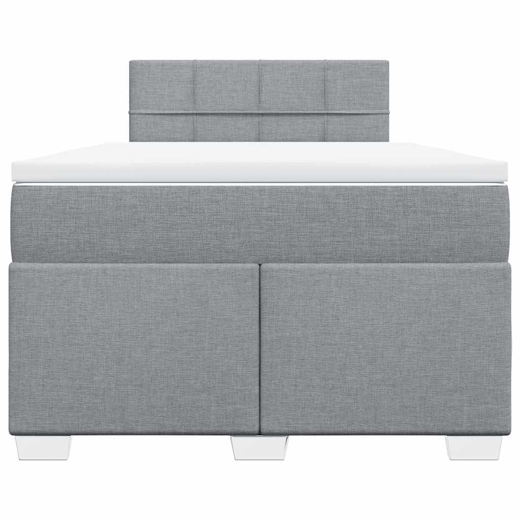 Sommier à lattes de lit et matelas gris clair 120x190 cm tissu - XIOS