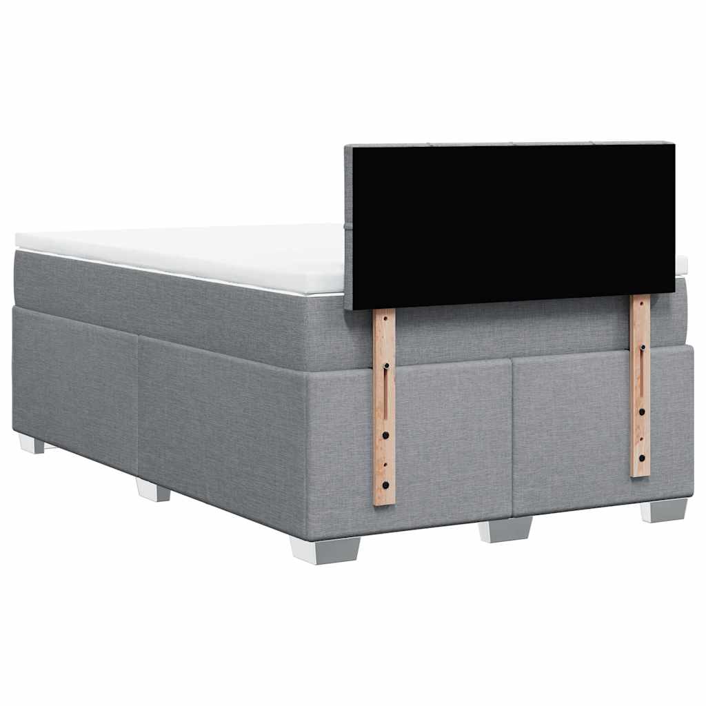 Sommier à lattes de lit et matelas gris clair 120x190 cm tissu - XIOS