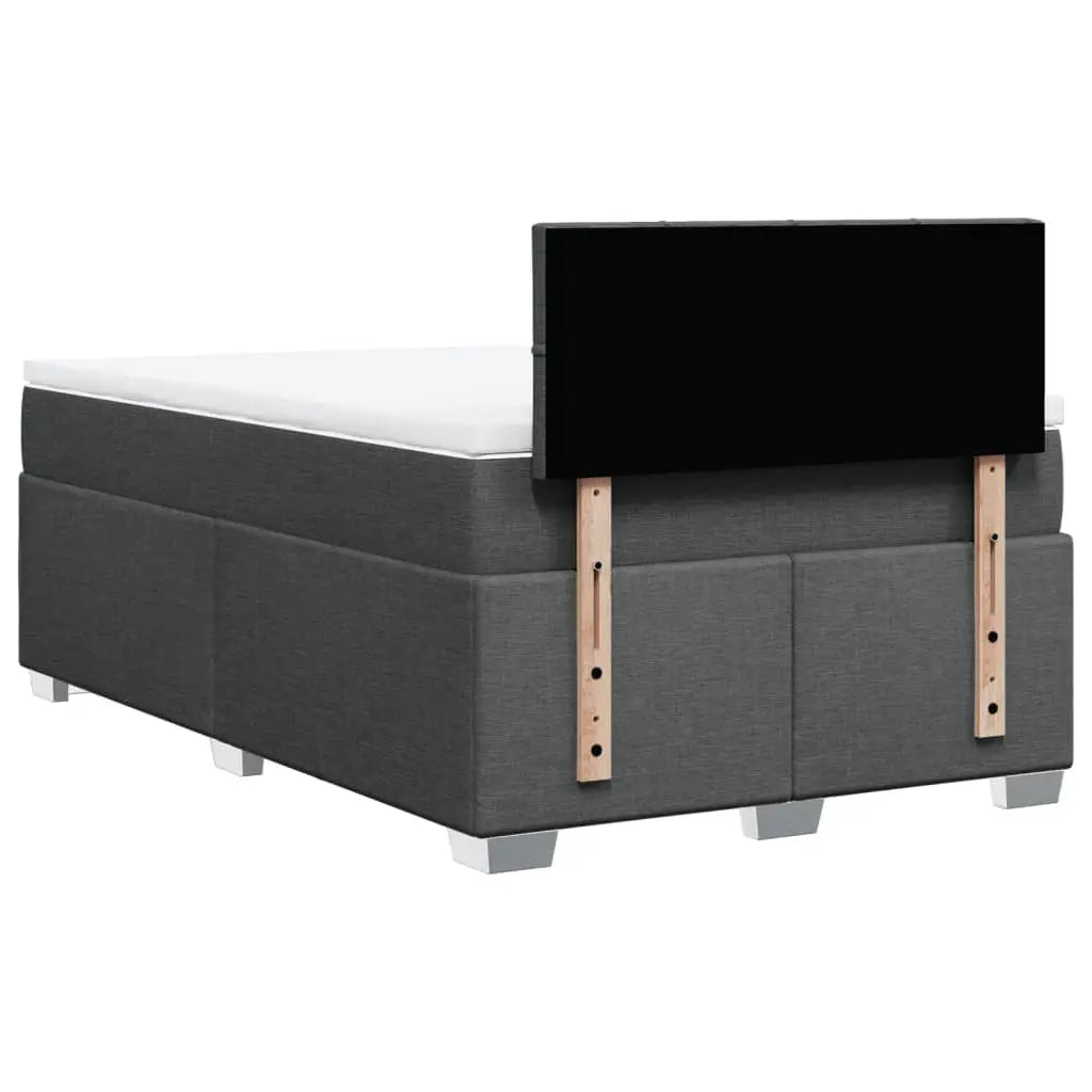 Sommier à lattes de lit avec matelas gris foncé 120x190cm tissu - XIOS