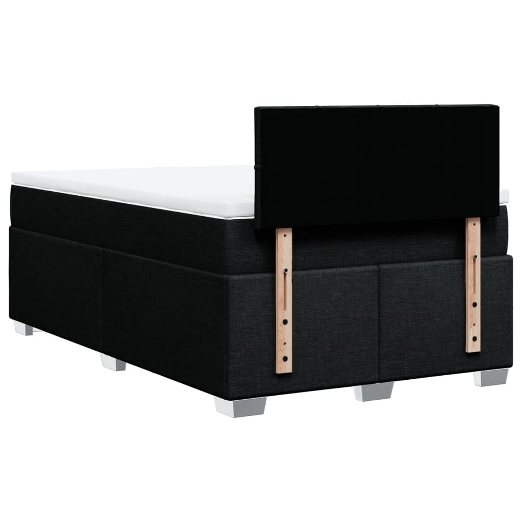 Sommier à lattes de lit avec matelas noir 120x190 cm tissu - XIOS