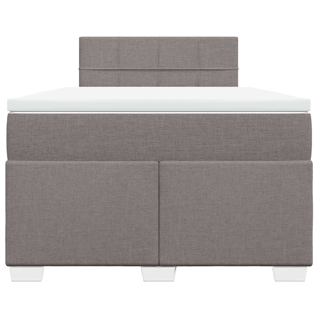 Sommier à lattes de lit avec matelas taupe 120x190 cm tissu - XIOS