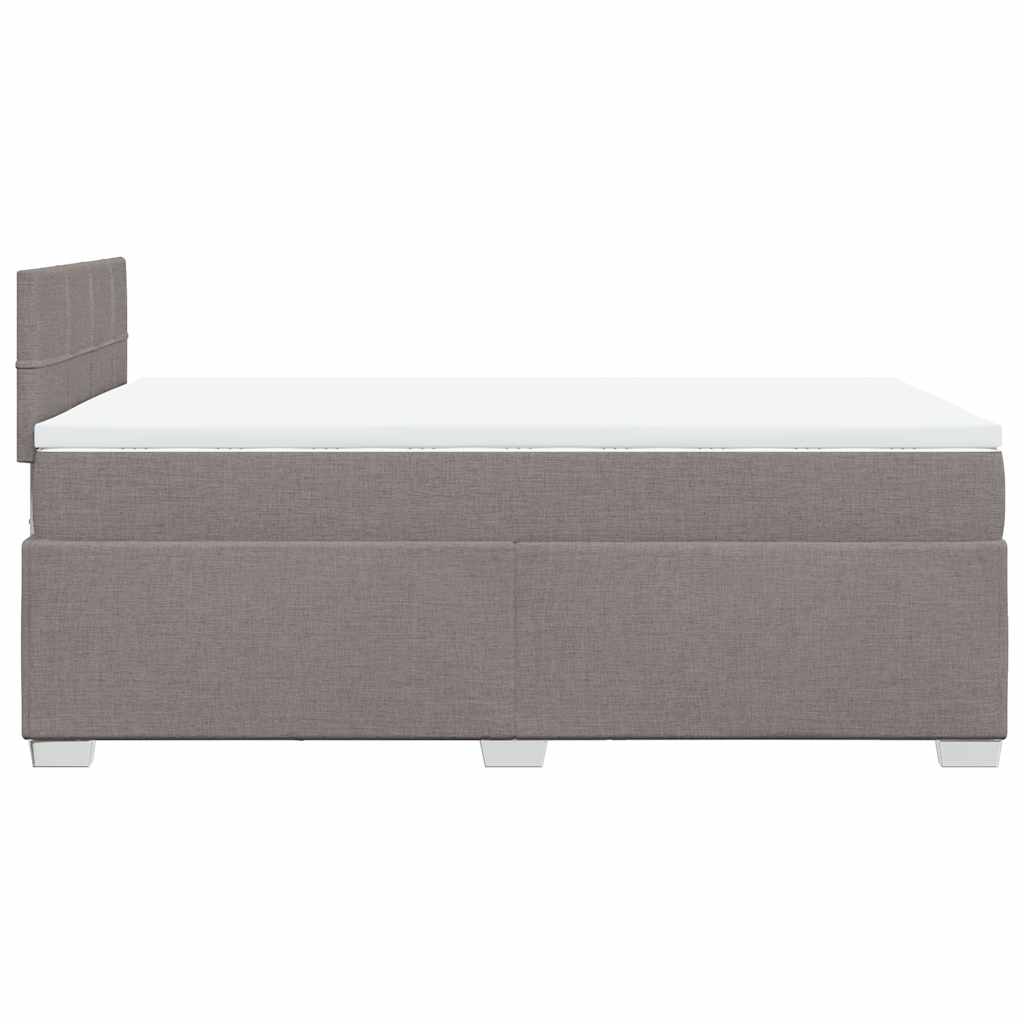 Sommier à lattes de lit avec matelas taupe 120x190 cm tissu - XIOS