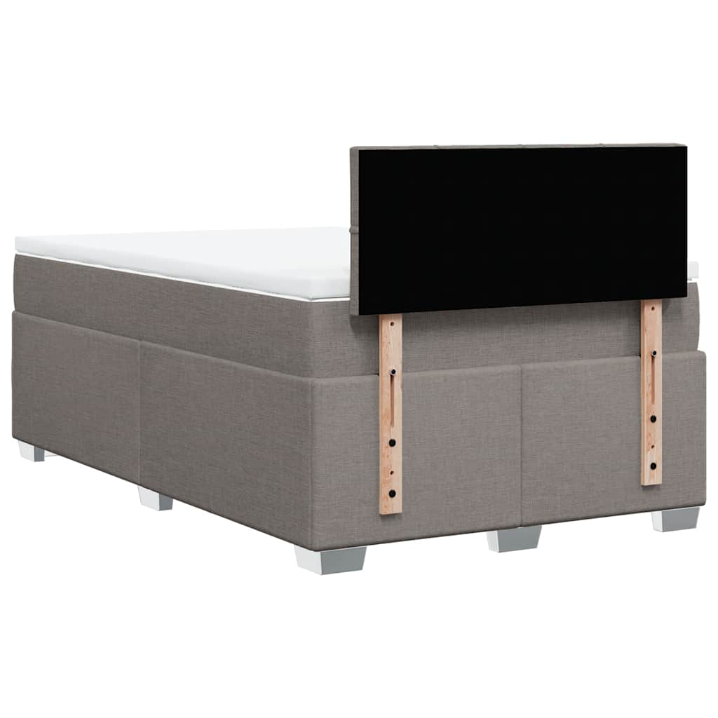 Sommier à lattes de lit avec matelas taupe 120x190 cm tissu - XIOS
