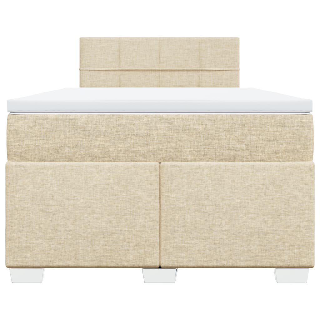 Sommier à lattes de lit avec matelas crème 120x190 cm tissu - XIOS