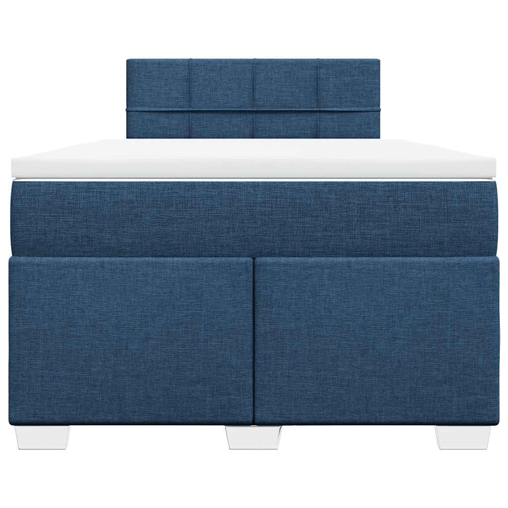 Sommier à lattes de lit avec matelas bleu 120x190 cm tissu - XIOS