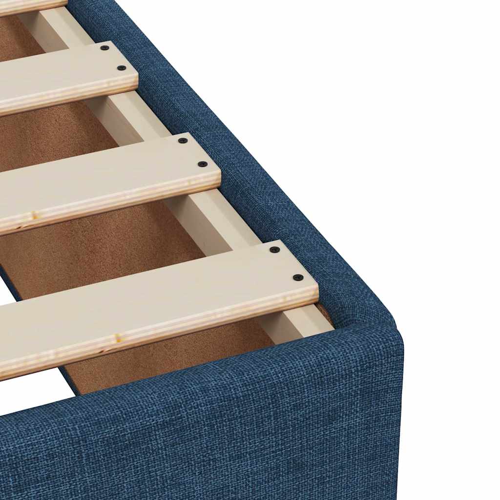 Sommier à lattes de lit avec matelas bleu 120x190 cm tissu - XIOS