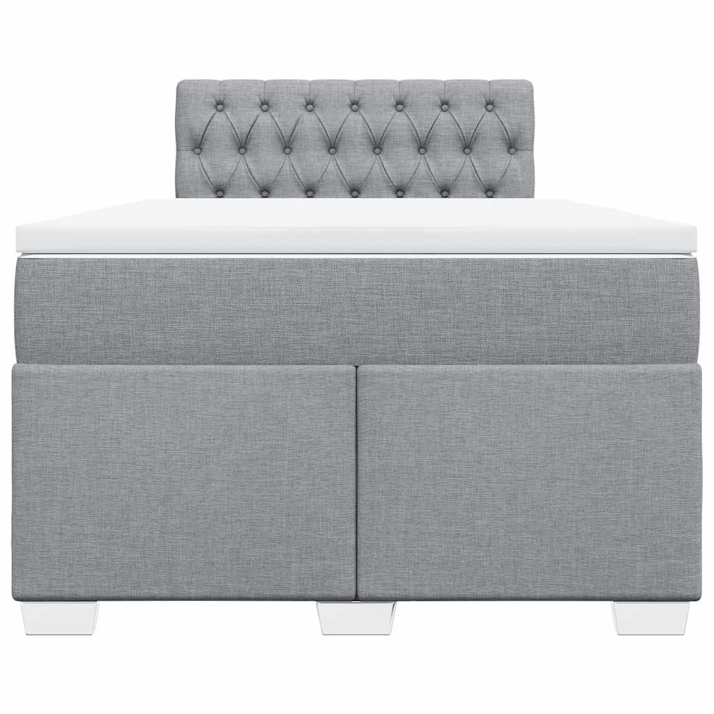 Sommier à lattes de lit et matelas gris clair 120x190 cm tissu - XIOS