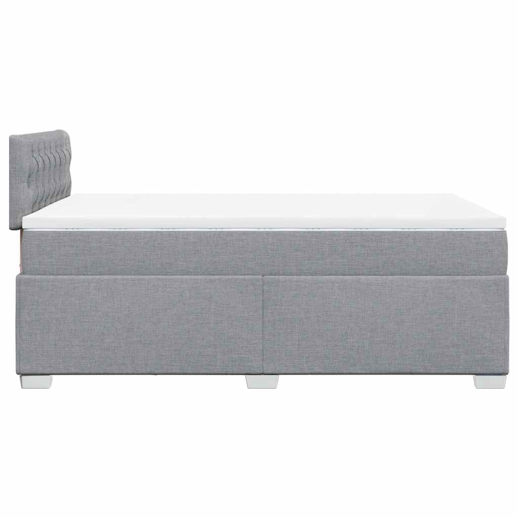 Sommier à lattes de lit et matelas gris clair 120x190 cm tissu - XIOS