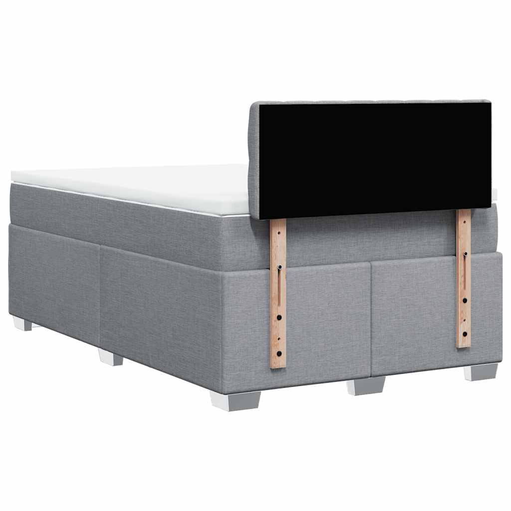 Sommier à lattes de lit et matelas gris clair 120x190 cm tissu - XIOS