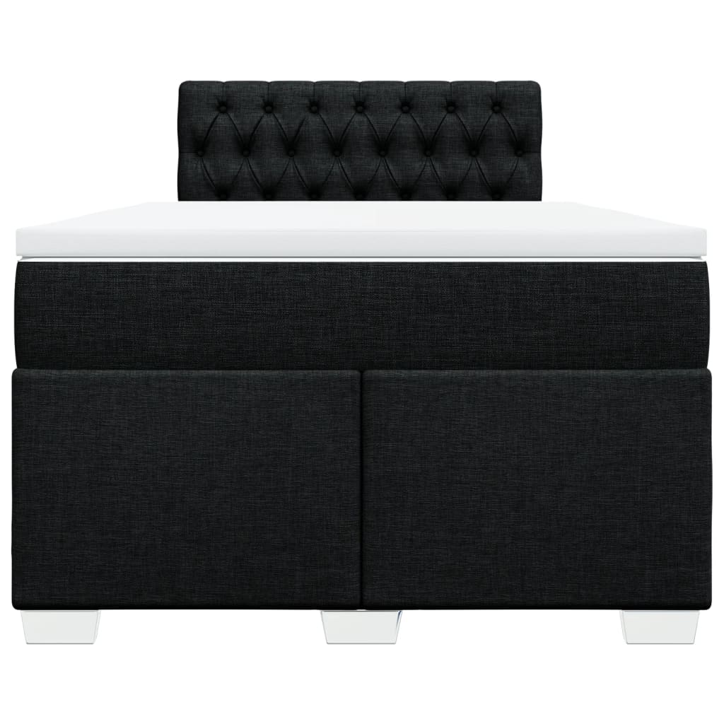 Sommier à lattes de lit avec matelas noir 120x190 cm tissu - XIOS