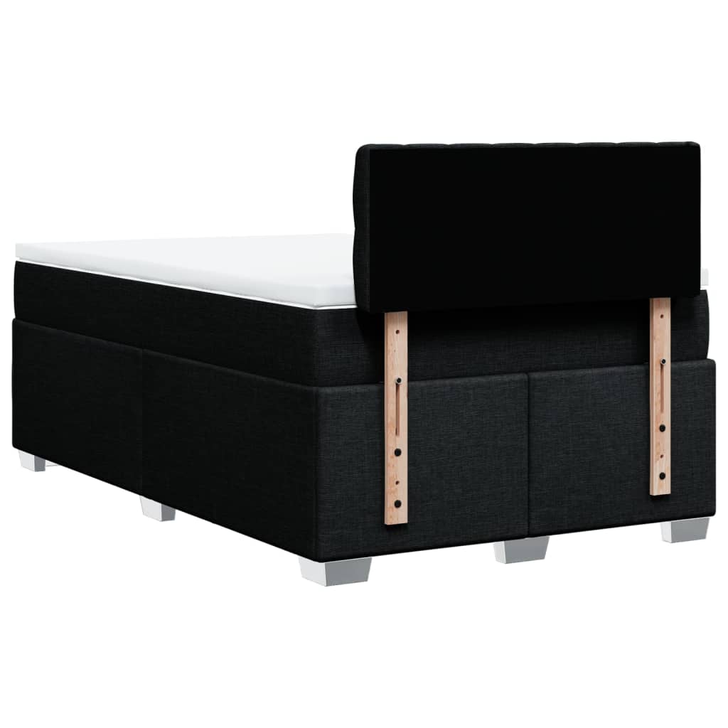 Sommier à lattes de lit avec matelas noir 120x190 cm tissu - XIOS