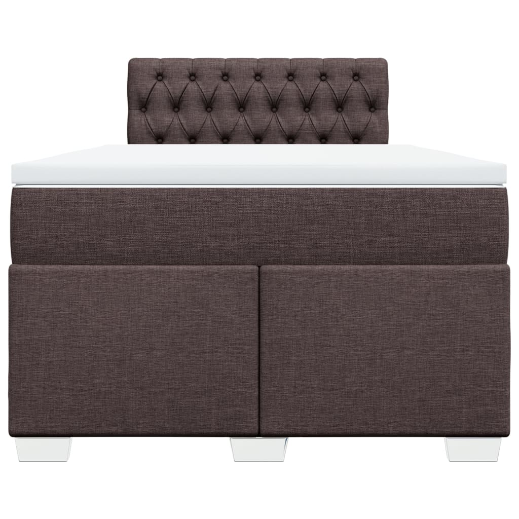 Sommier à lattes de lit et matelas marron foncé 120x190cm tissu - XIOS