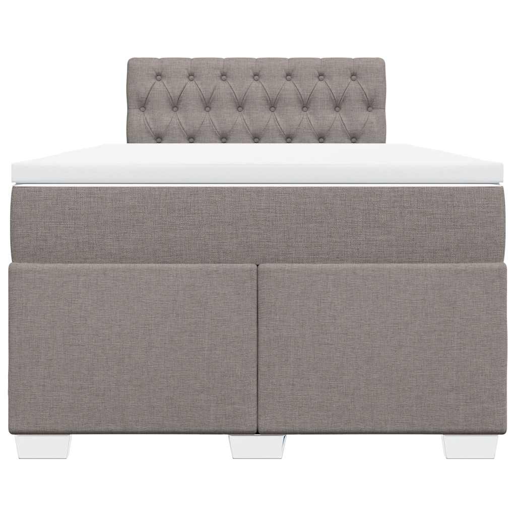 Sommier à lattes de lit avec matelas taupe 120x190 cm tissu - XIOS