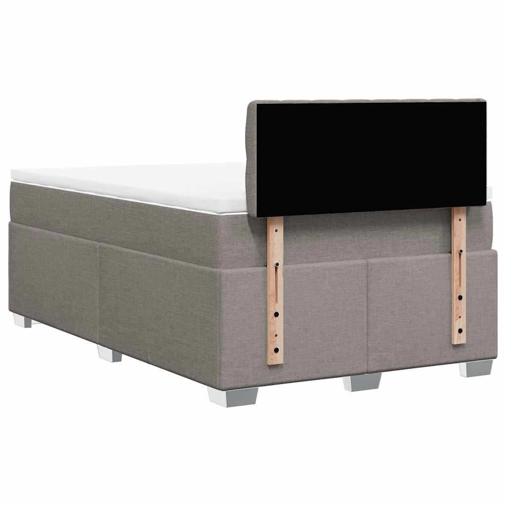 Sommier à lattes de lit avec matelas taupe 120x190 cm tissu - XIOS