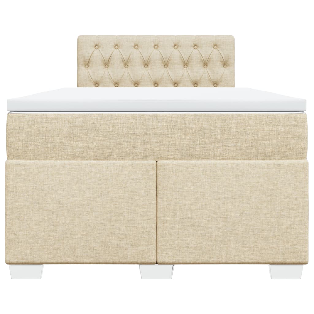 Sommier à lattes de lit avec matelas crème 120x190 cm tissu - XIOS