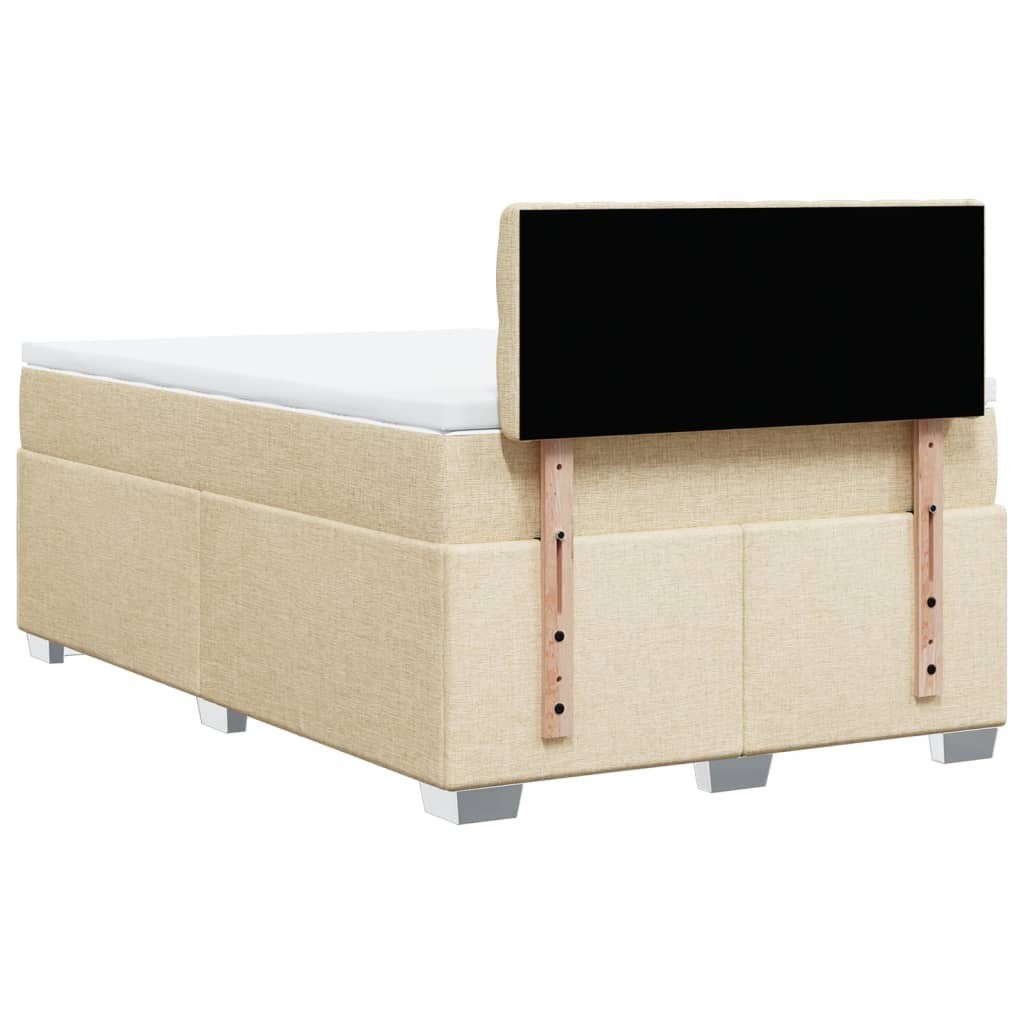 Sommier à lattes de lit avec matelas crème 120x190 cm tissu - XIOS