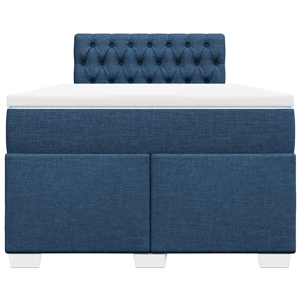 Sommier à lattes de lit avec matelas bleu 120x190 cm tissu - XIOS