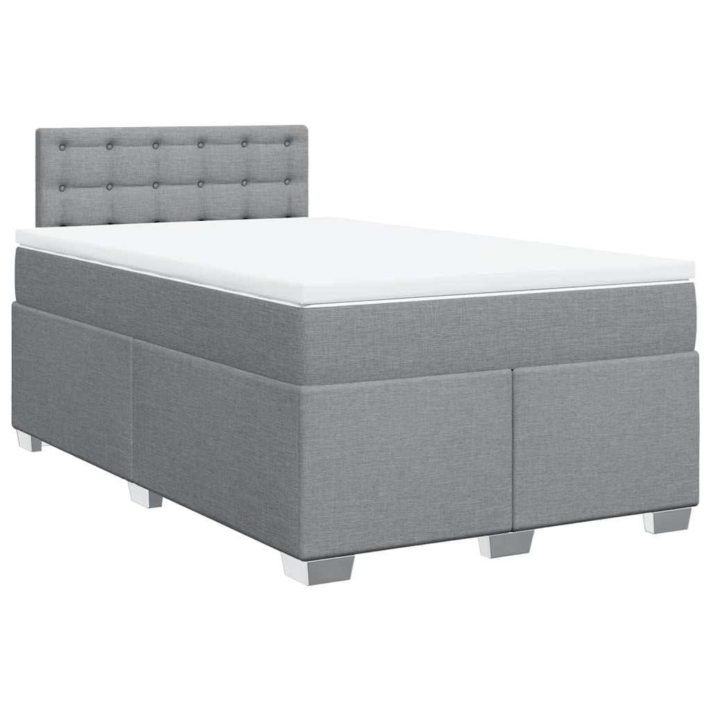 Sommier à lattes de lit et matelas gris clair 120x190 cm tissu - XIOS