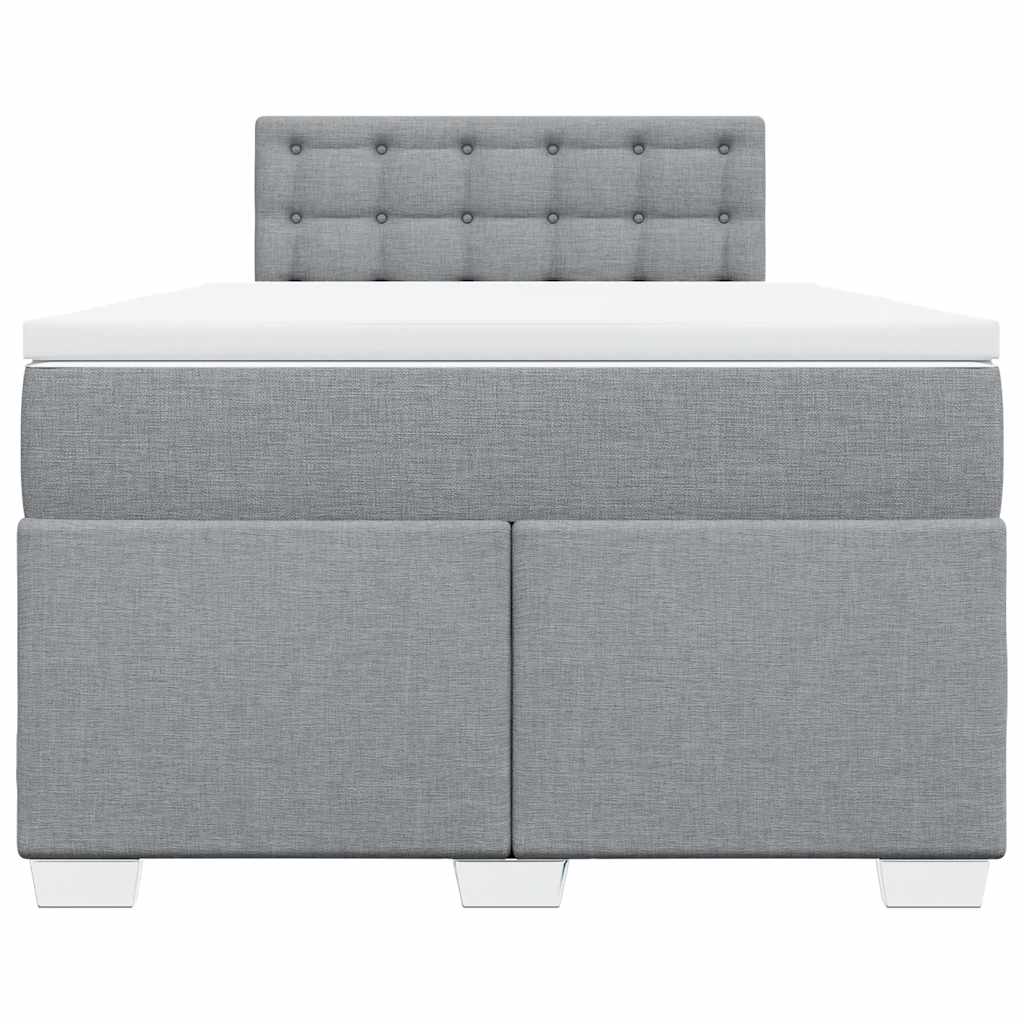 Sommier à lattes de lit et matelas gris clair 120x190 cm tissu - XIOS