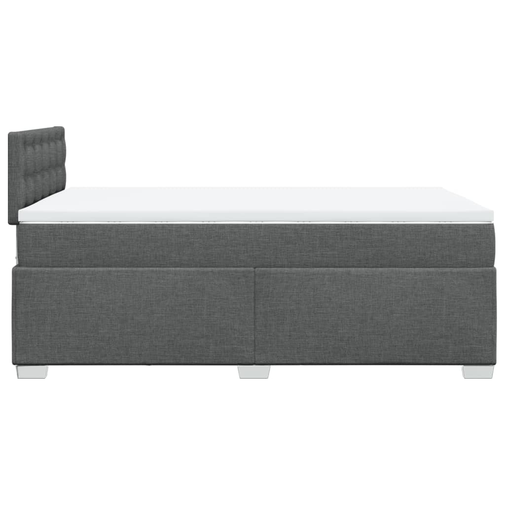 Sommier à lattes de lit avec matelas gris foncé 120x190cm tissu - XIOS