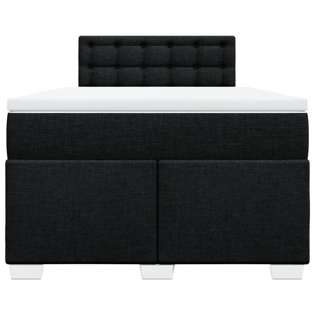 Sommier à lattes de lit avec matelas noir 120x190 cm tissu - XIOS