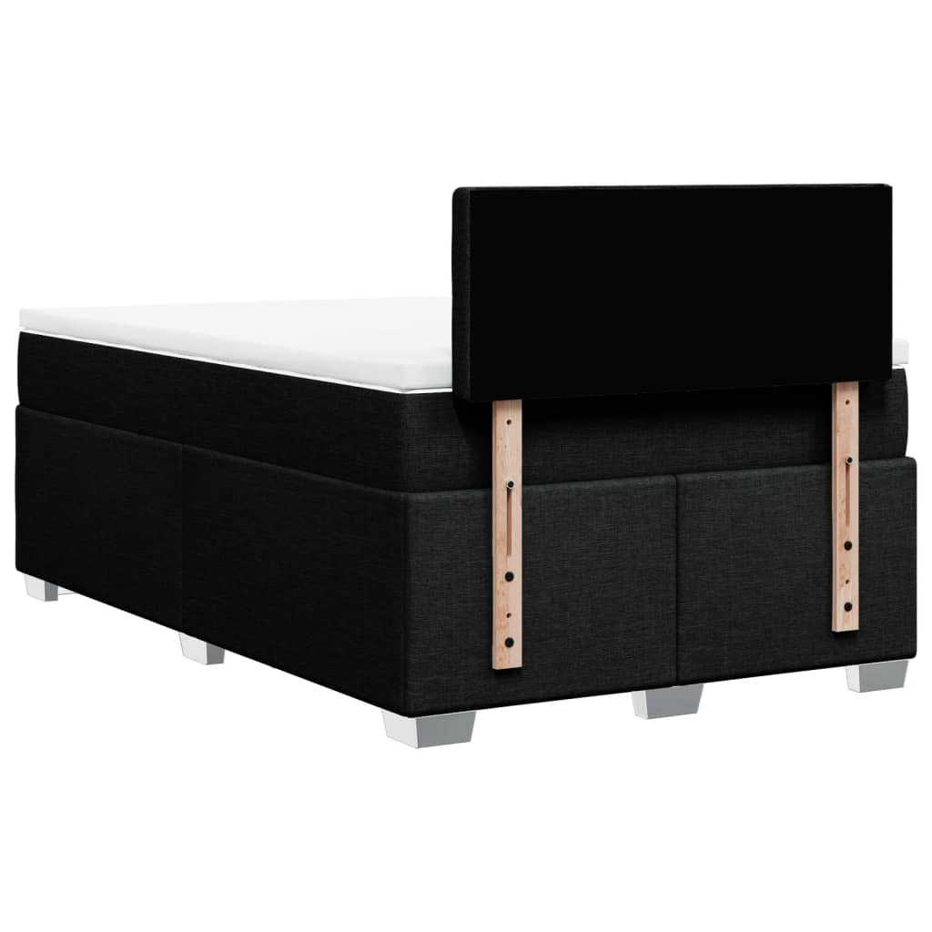 Sommier à lattes de lit avec matelas noir 120x190 cm tissu - XIOS